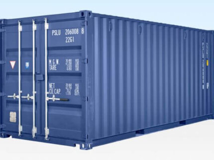 20ft shipping container blue RAL 5013 doors detail