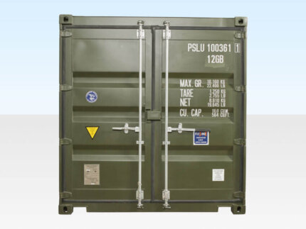 10ft shipping container green side view