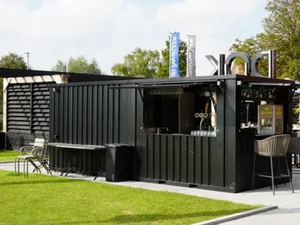 20 FOOT XL BLACK CONTAINER BAR – PERFECT FOR BARS, EVENTS & BUSINESSES