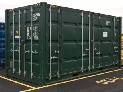 20ft hazardous waste container side door open detail