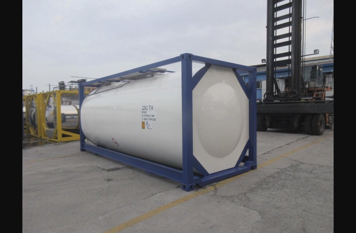 20ft T14 ISO Tank Container 3/4 front angle view Containers Direct