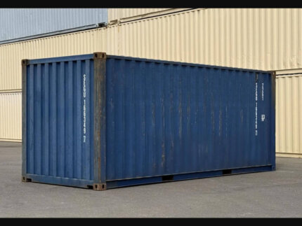 20ft second hand shipping container - exterior side view with original shipping line markings